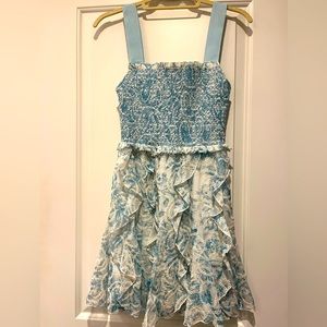 Alice and Olivia blue and white paisley dress. Brand new with tags.